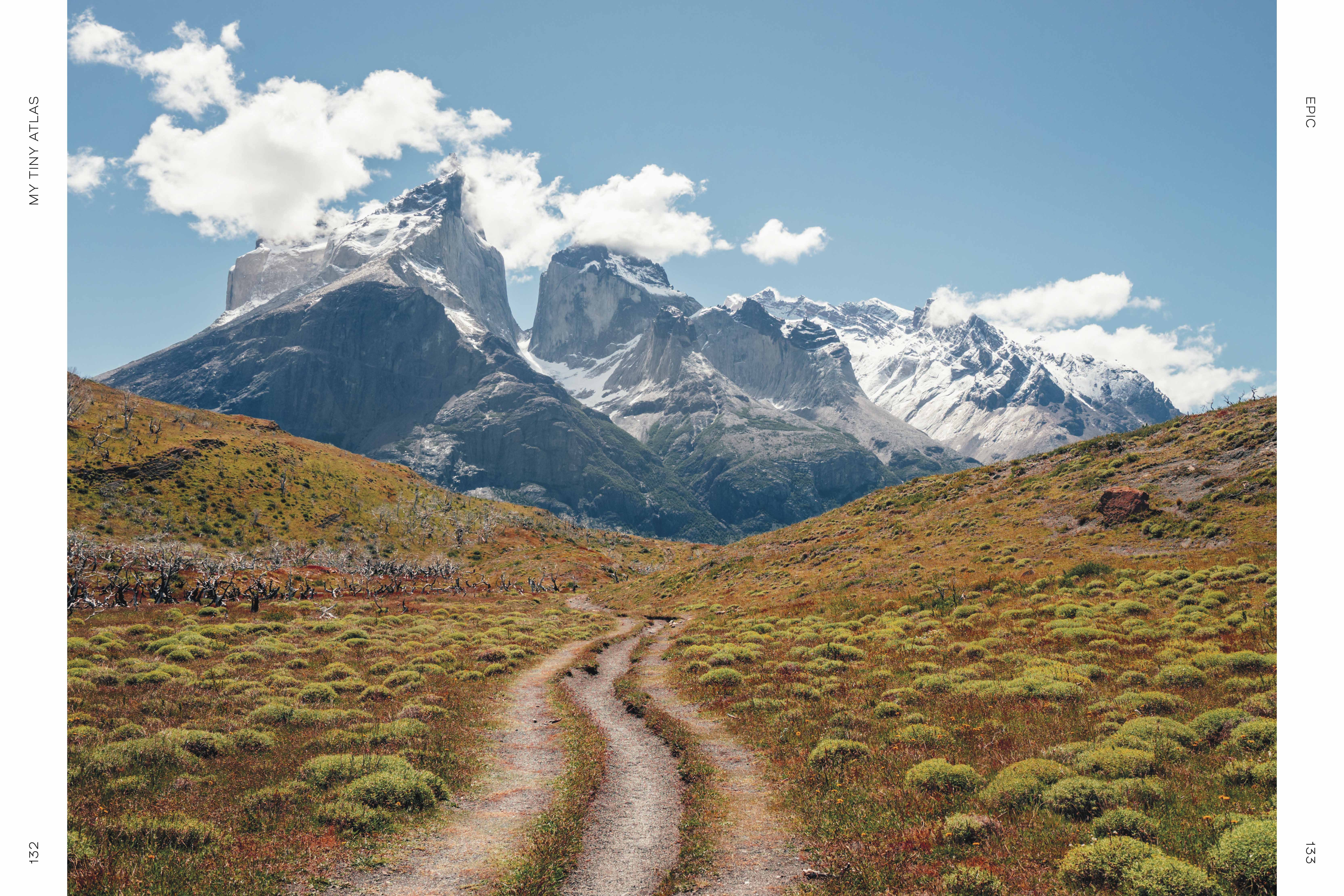 Torres del Paine National Park, Chile snow top mountains